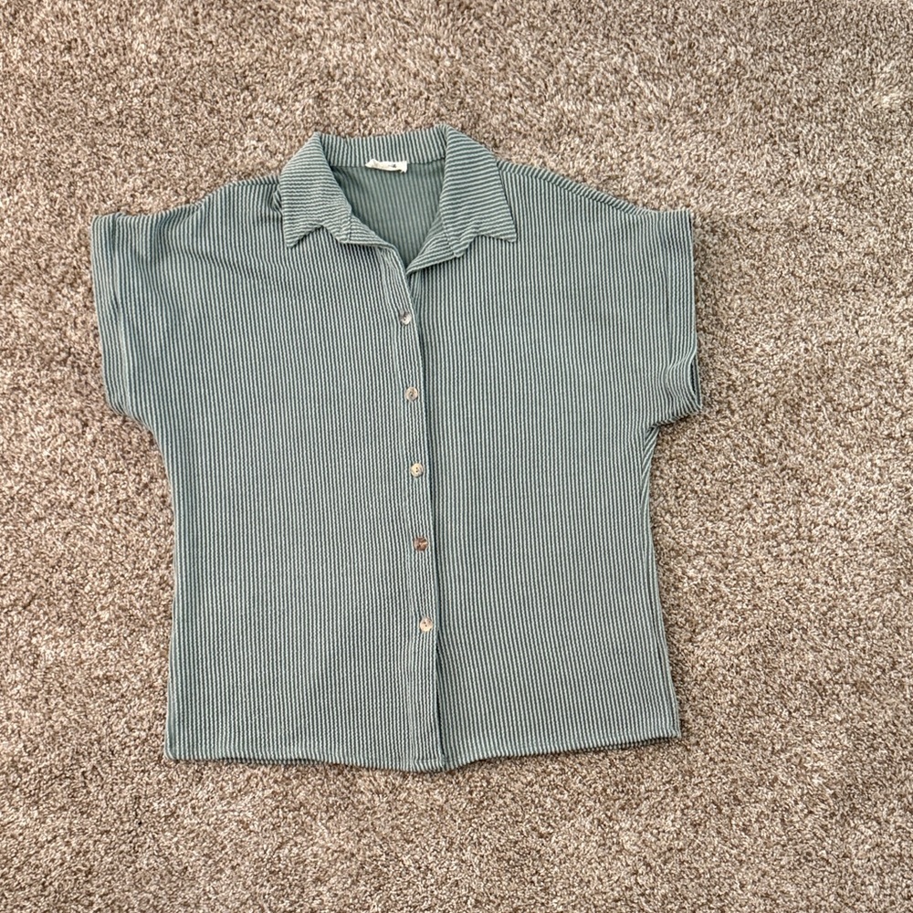 Striped Oversized Button-Up Shirt